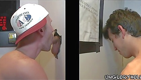 Horny guy is having a deepthroat blowjob with his brunette hostie