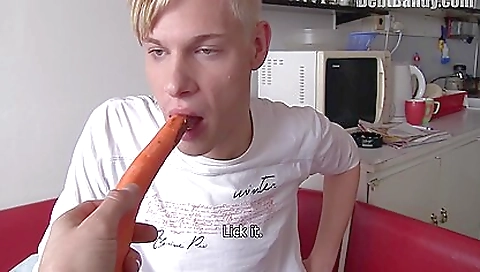 Blonde babe handjob with big cock in pov amateur video
