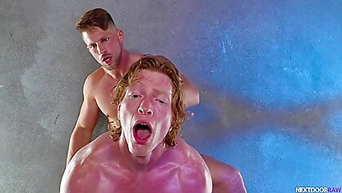 Hot blonde girl with a beautiful face is making porn movie