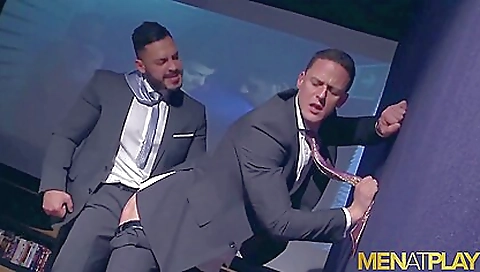 Brunette teen gets her ass fucked by a bearded latino