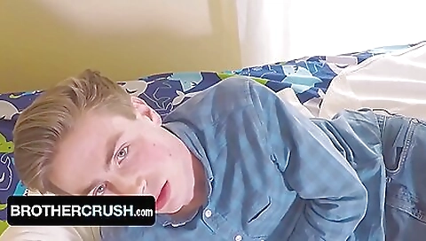 A blonde teen with small tits wants to be the best stepbrother