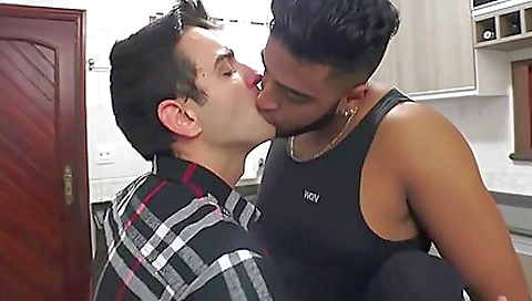 Tattooed brunette loves to lick her boyfriend's prick