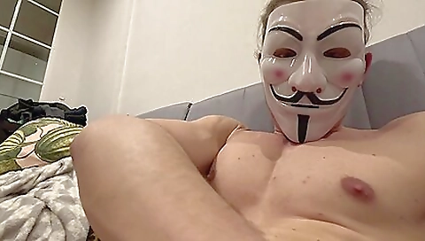Mature teen with a nice face and a large dick jerking off